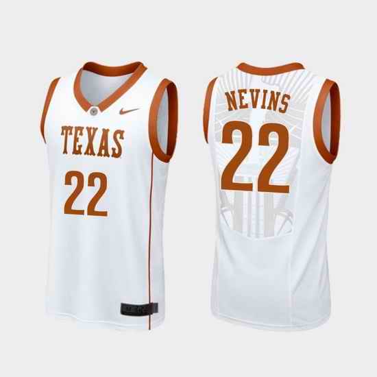 Men Texas Longhorns Blake Nevins White Replica College Basketball Jersey